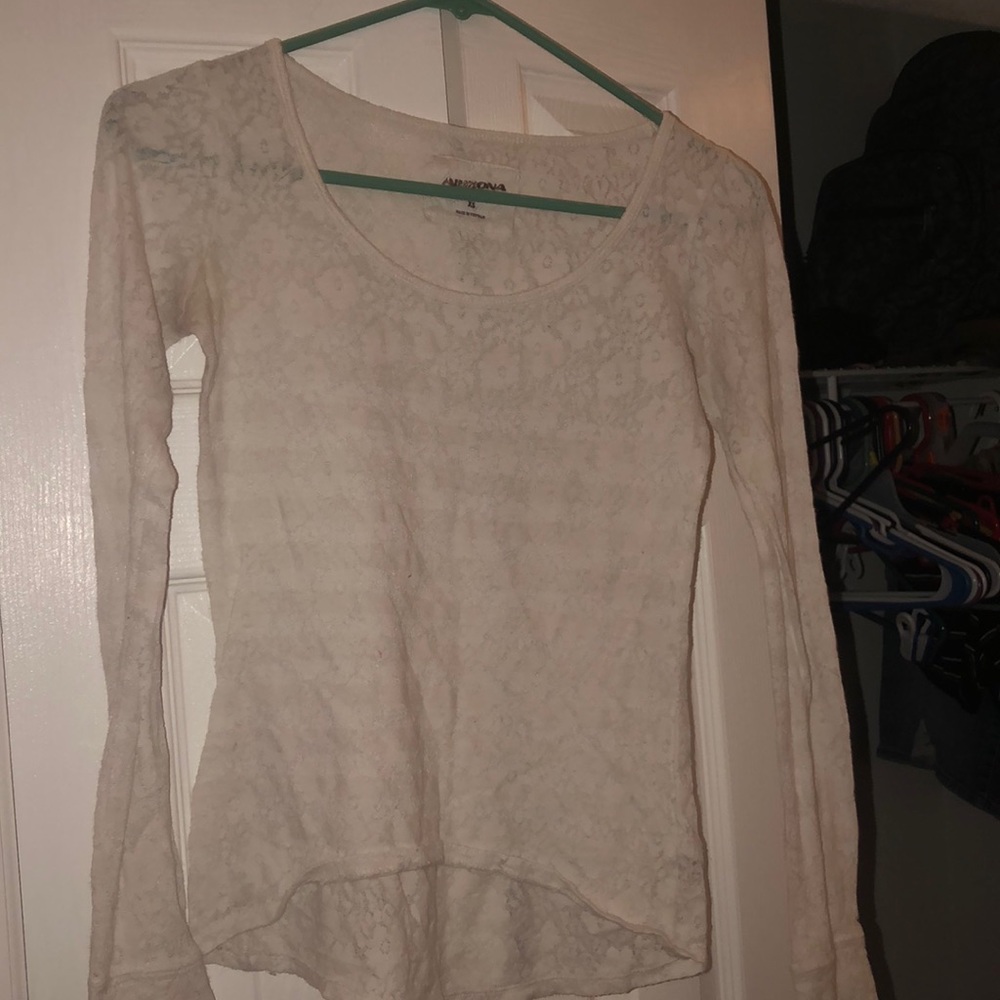 White lace floral shirt